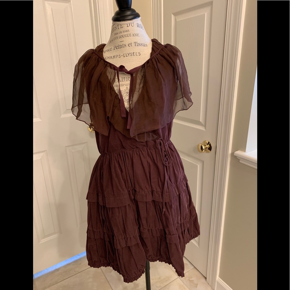 Adorable corduroy tunic with sheer scarf